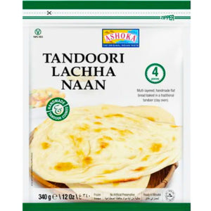 Pan de Naan al horno | Tandoori Naan Lachha 340g/4pcs. Ashoka