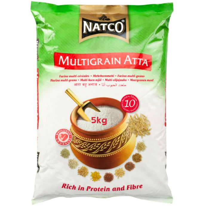 Harina de Trigo para Chapati multigrano | Multigrain Whole Wheat Flour for Chapati | Multigrain Atta 5kg Natco