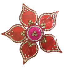 Load image into Gallery viewer, Decoraciones de piso Rangoli Acrílico | Rangoli Floor Decorations Acrylic Shape with Studded Stones and Sequins for Traditional Festive (9.8 inch diameter)