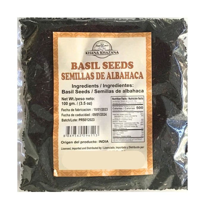 Semillas de Albahaca | Basil Seeds | Tukmaria 100g Khana Khazana