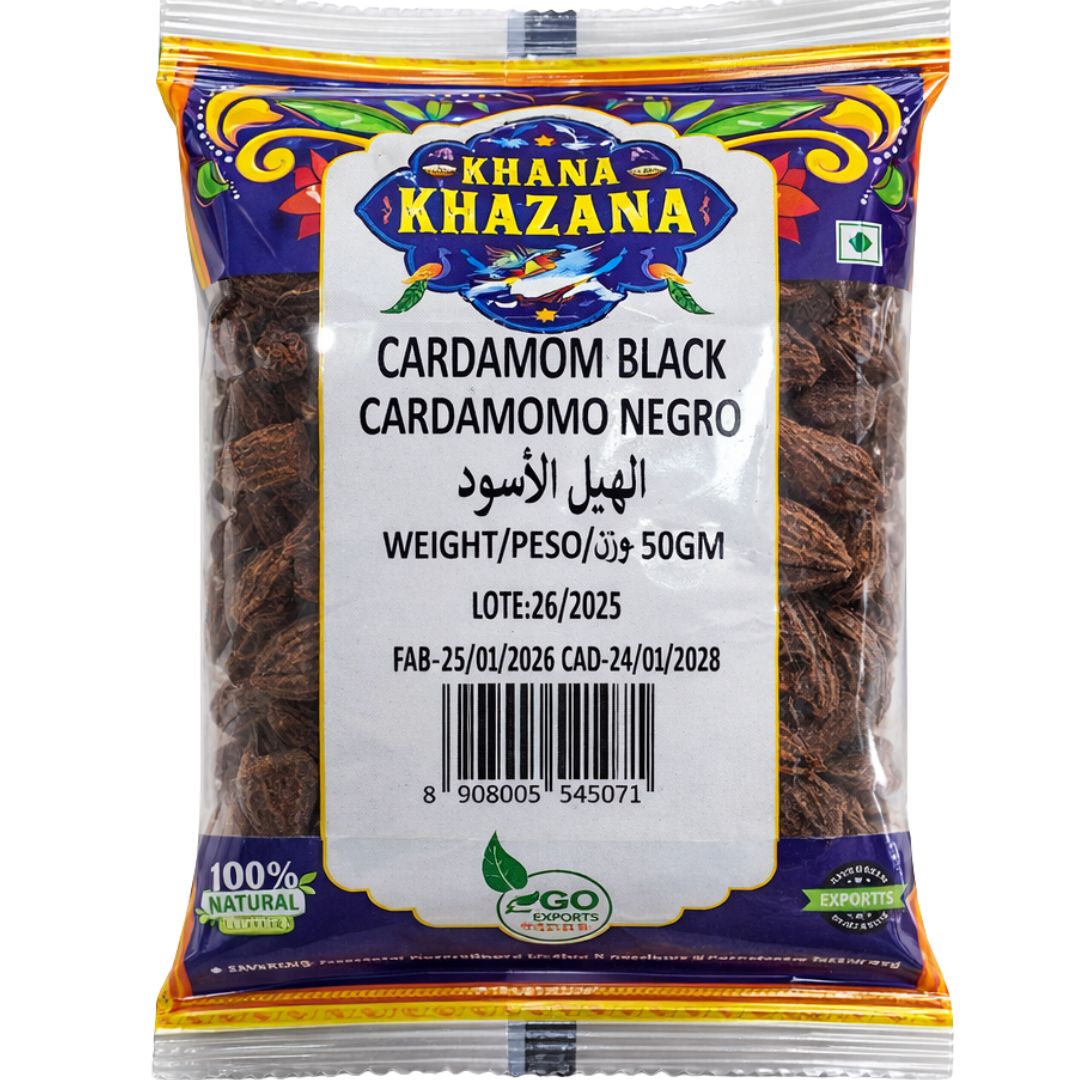 Cardamomo Negro | Black Cardamom 50g Khana Khazana