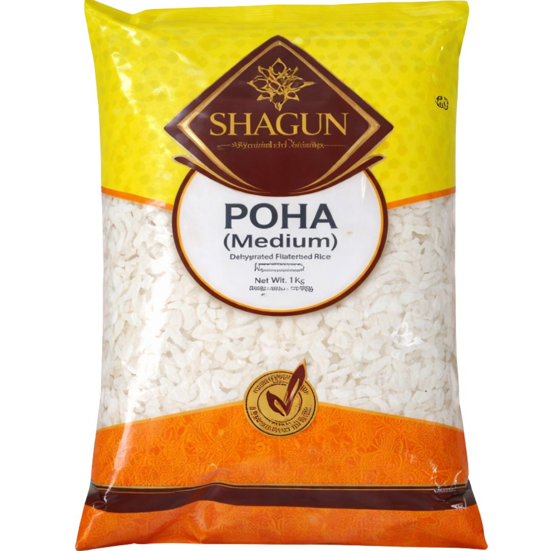 Copos de Arroz | Rice Flakes Medium | Poha Medium 1kg Shagun – Desi Gourmet