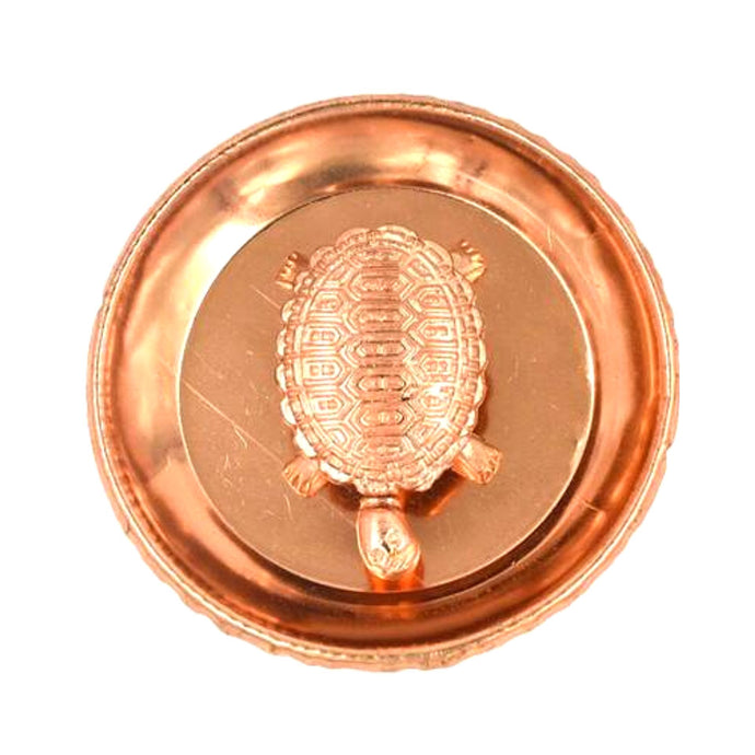 Juego de platos de tortuga Feng Shui Vastu de metal de cobre | Feng Shui Vastu Turtle Tortoise Plate Set