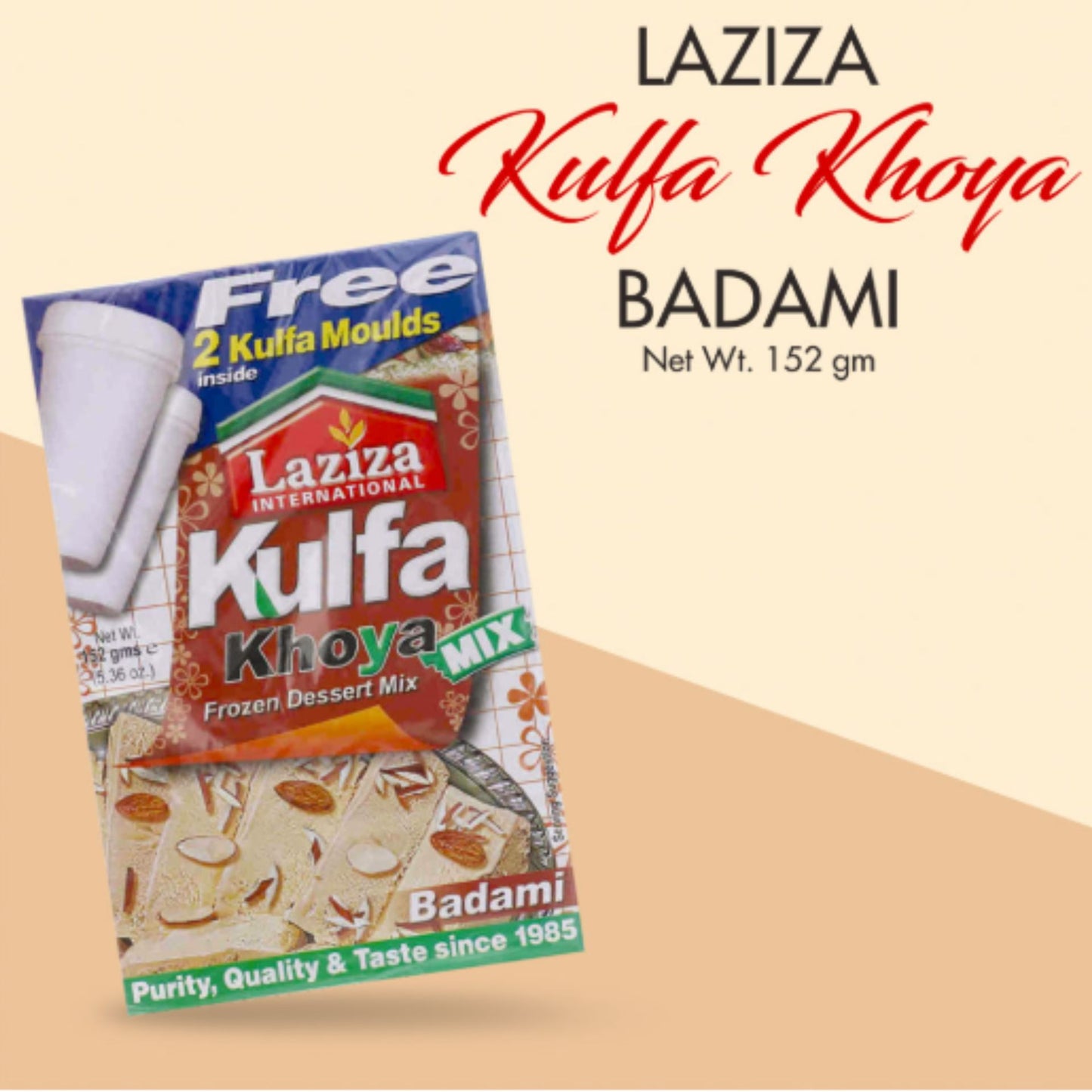 Mezcla de postre helado Kulfi | Kulfa Khoya Dessert Mix Badami 152g Laziza