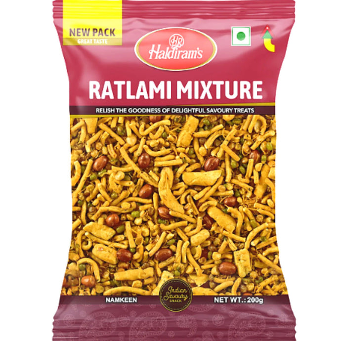 Aperitivos de Mezcla de lentejas y Frutos Seco | Ratlami Mixture 200g Haldiram