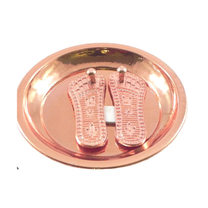 Maa Laxmi Charan Paduka Set with Copper Plate | Feng Shui Copper Maa Laxmi Charan Paduka with Plate