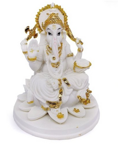 Estatuas del Señor Ganesha (ídolo) en mármol blanco | Lord Ganesha Statue in White Marble (Idol)