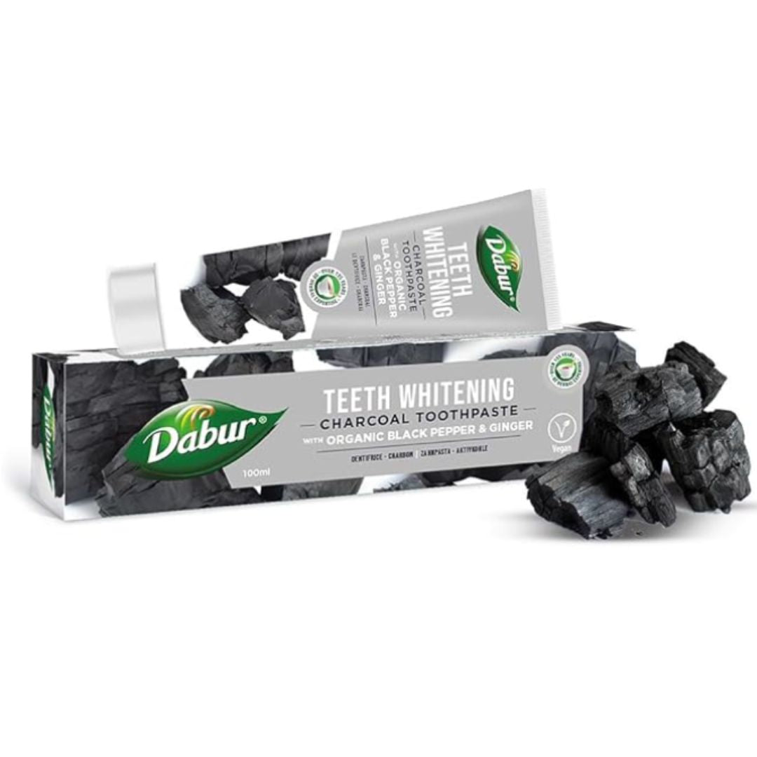 Pasta de Dientes Herbal Blanqueadora de Carbon | Toothpaste Charcoal Herbal 100ml Dabur