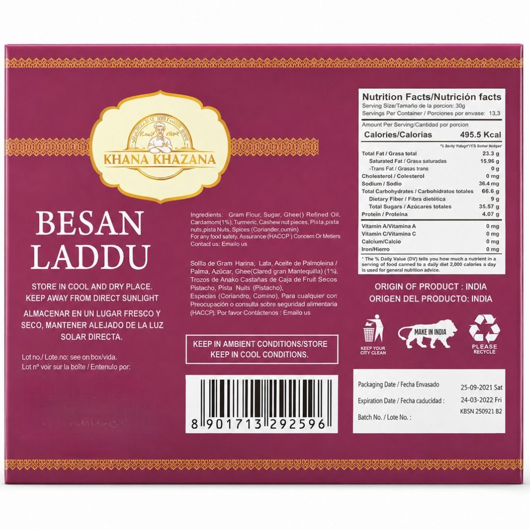 Dulce Besan Laddu | Besan Laddu 400g Khana Khazana