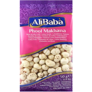 Semillas de Loto infladas | Popped Lotus Seeds | Phool Makhana 50g a.b.