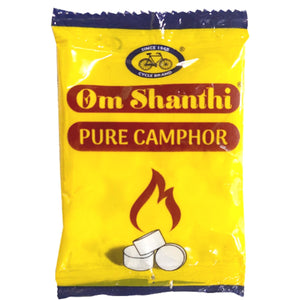Camphor (Pure) Evaporated for Pooja 10units/pauch Om Shanthi