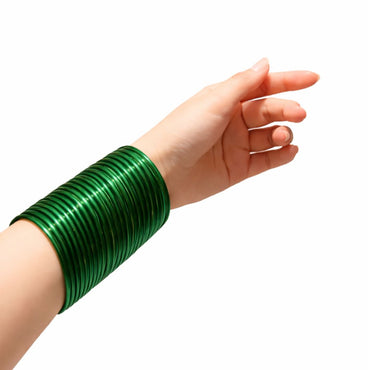 Pulsera | Green Glass Bangles - 4 pieces (size -2.8)