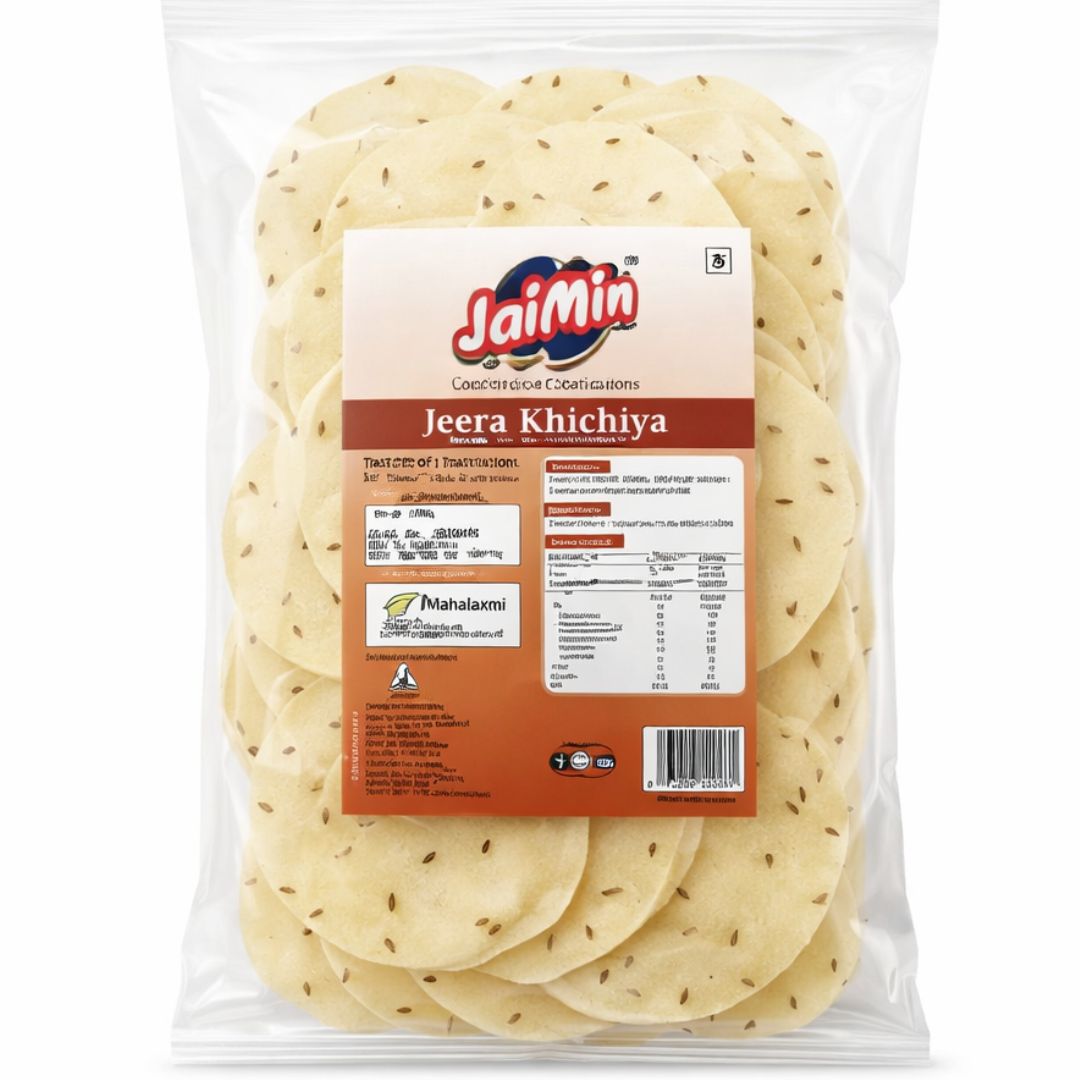 Papadum de arroz con comino | Cumin Rice Crispy Crackers (Khichiya) 200g Jaimin
