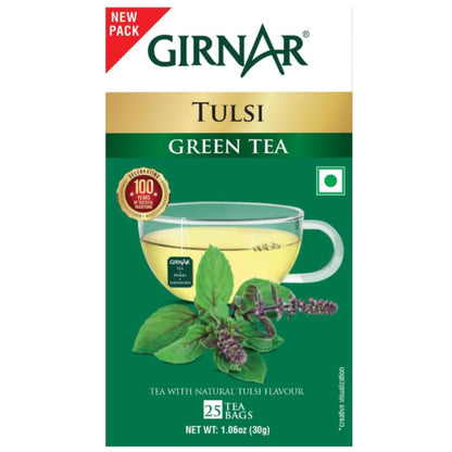 Te Infusion herbal con Basil en bolsitas | Green Tea with Tulsi 25bags/30g Girnar