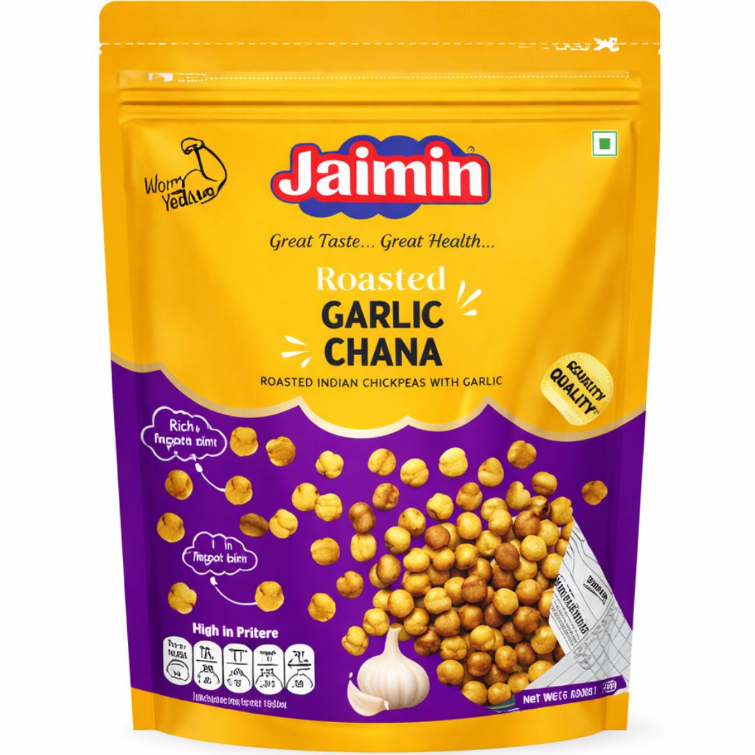 Aperitivos Garbanzos con ajo asado Crujiente | Roasted Garlic Chana 200g Jaimin