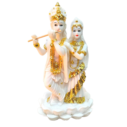 Radha and Krishna Statues (Idol) in White Marble | Lord Radha Krishna Statue in White Marble (Idol)