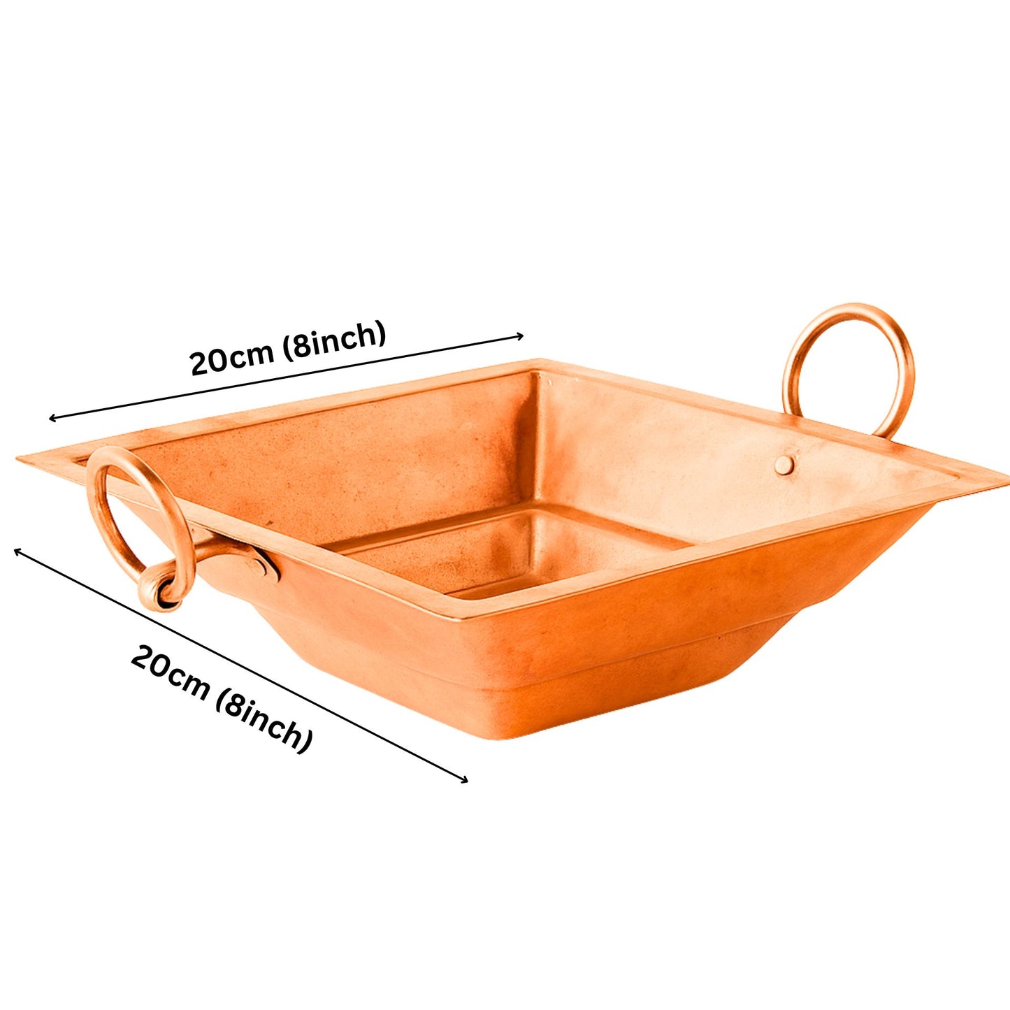 Hawan Kund de cobre puro con asas en ambos lados para Pooja | Copper Hawan Kund with Handle On Both Side for Pooja