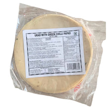 Cargar imagen en el visor de la galería, Papadum de Chile verde | Papad Green Chilli 200g Lijjat