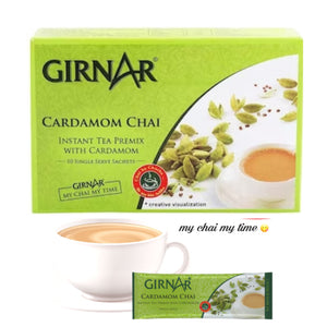 Te instantáneo "Chai" de Cardamomo| Instant Tea Premix Cardamom 3in1 Chai Girnar 140g (10pkts)