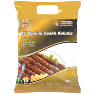 Kebab de cordero y Listo Para Comer | Meat Reshmi  Seekh Kebab 900g/15pcs.Crown