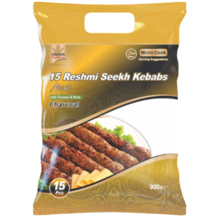 Kebab de cordero y Listo Para Comer | Meat Reshmi  Seekh Kebab 900g/15pcs.Crown