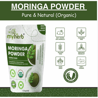 ऑर्गेनिक मोरिंगा पाउडर | ऑर्गेनिक मोरिंगा पाउडर 227g Myherb