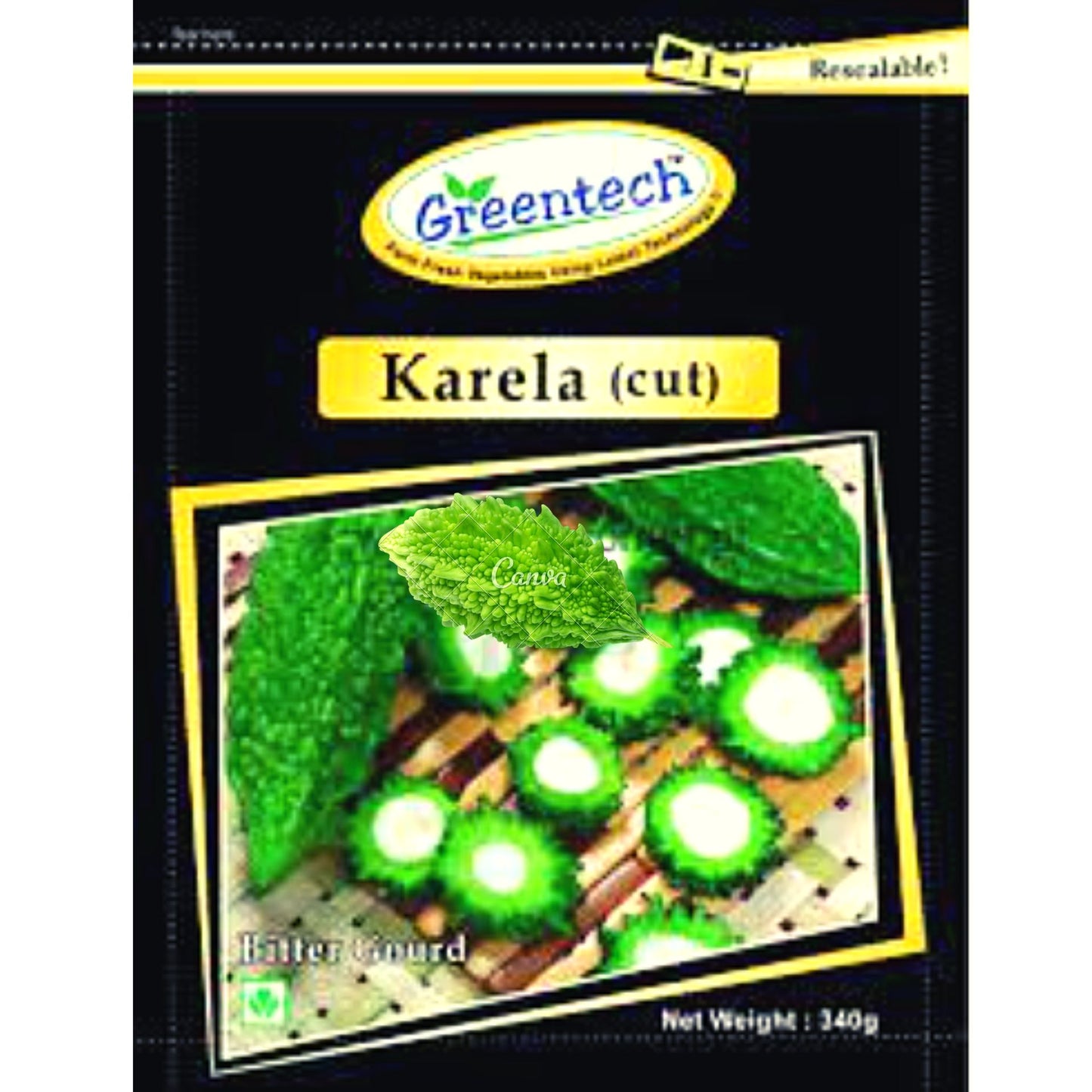 फ्रोजन करेला | करेला (रिंग कट) | करेला 340 ग्राम ग्रीनटेक