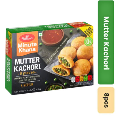 Crujiente y Guisantes Kachori con lentejas (Congelado) | Mutter Kachori 420g/8pcs. Haldiram (Frozen)