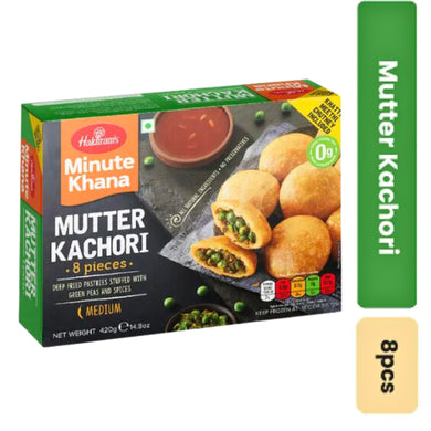 Crujiente y Guisantes Kachori con lentejas | Mutter Kachori 420g/8pcs. Haldiram