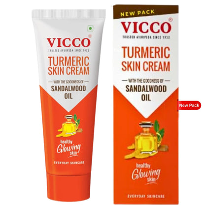 Crema para La piel de Cúrcuma con Aceite de Sándalo | Vicco Turmeric Skin Cream with Sandalwood Oil 30g