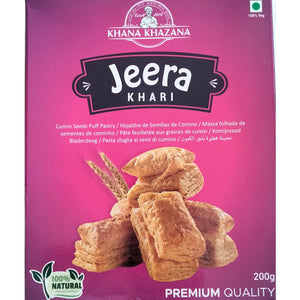 Pasteles salados de Hojaldre y Semillas de Comino | Khari Puff (Biscuits) Cumin 200g Khana Khazana