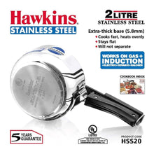 Cargar imagen en el visor de la galería, Olla de presion | Pressure Cooker (Stainless Steel) Hawkins 2Ltr. (Gas+Induccion) HSS20