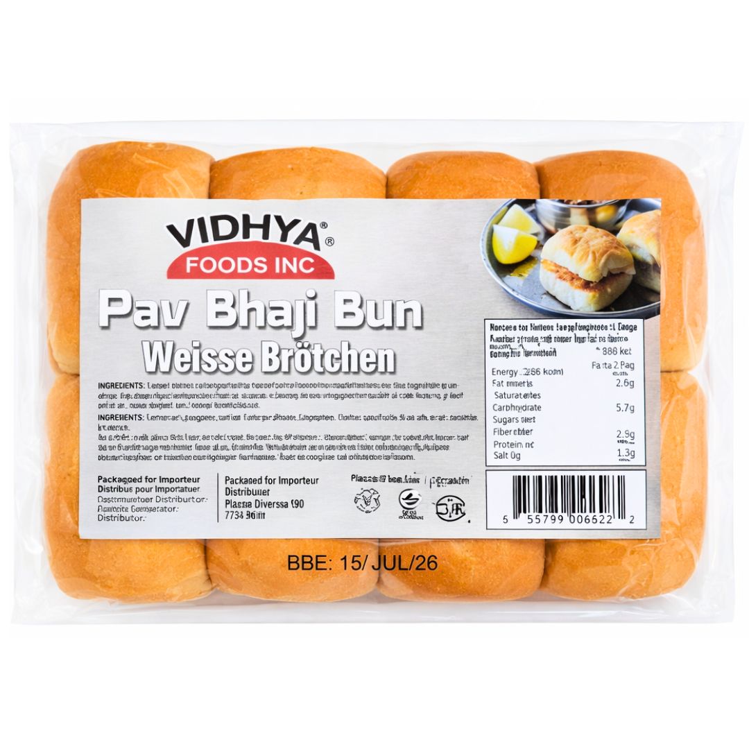 Panecillo suave para Pav Bhaji | Pav Bhaji Bun Pav 500g/ 12pcs. Vidhya