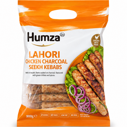 Chicken Kebab Ready to Eat | Lahori Chicken Charcoal Seekh Kebab 900g/15 pcs. Humza