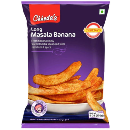 Aperitivos Plátano Chips de Masala | Long Masala Banana Chips 170g Chheda's