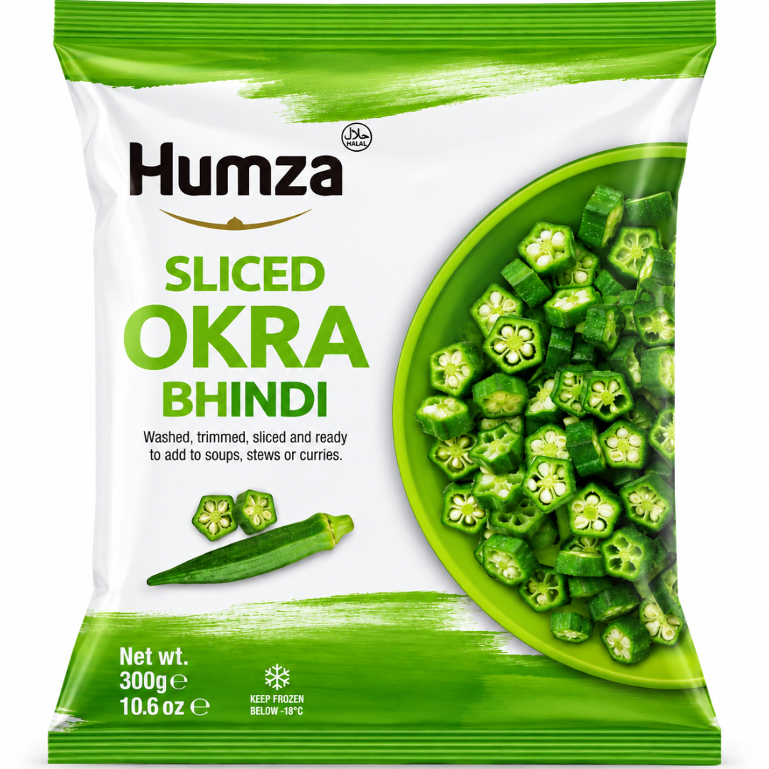 Okra cortada (Congelado) | Okra Cut (Lady finger) | Bhindi Sliced Cut (Frozen) 300g Humza (Frozen)