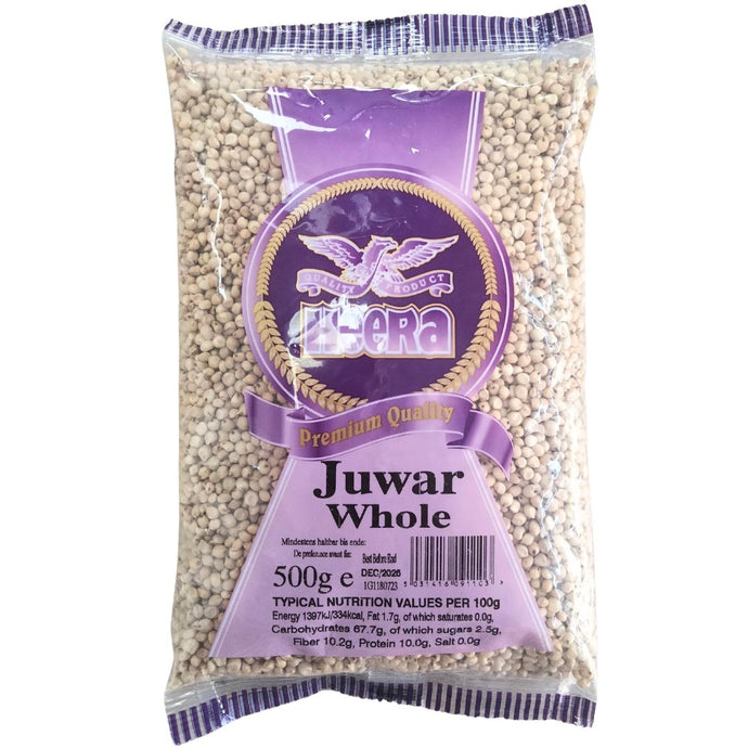 Sorgo entera (Mijo blanco perla) | Sorghum Whole | Juwar Whole 500g Heera