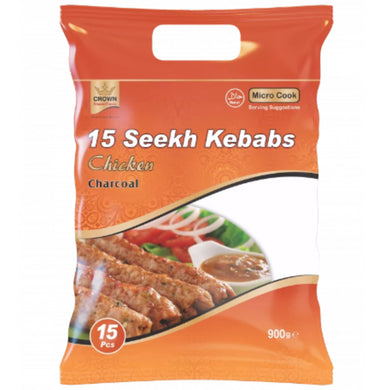 Kebab de Pollo y Listo Para Comer | Chicken Seekh Kebab 900g/15pcs.Crown