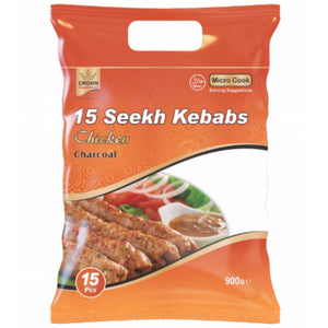 Kebab de Pollo y Listo Para Comer | Chicken Seekh Kebab 900g/15pcs.Crown