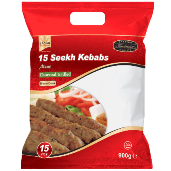 Kebab de cordero y Listo Para Comer | Meat Seekh Kebab 900g/15pcs.Crown