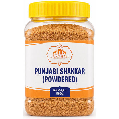 Azúcar Integral Puro de Caña molido (Panela) | Punjabi Shakkar (Powdered) 500g Lakshmi