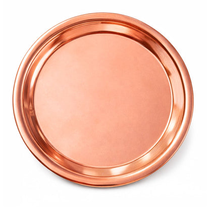 Plato de cobre para pooja thali | Copper Pooja Thali Plate for Pooja (Dia 3.1inch)