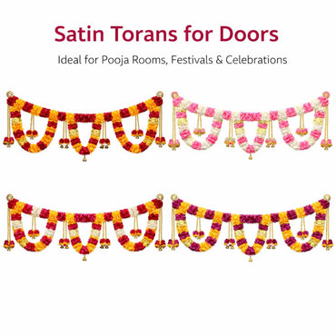 Adorno para puerta tradicional Toran con cinta de satén | Satin Ribbon Door Toran for festivals