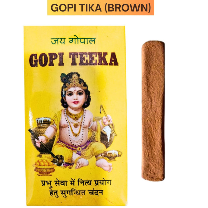 Sandalo Puro | Sandalwood Brown Tika | Pure Gopi Chandan Tika (Brown) 65g Jai Gopal