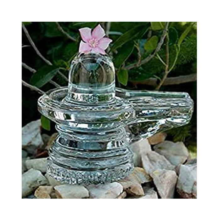 Estatua de Shiv Linga de cristales | Lord Shiv Linga Statue in crystal for Pooja (M)