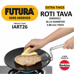 Plancha anodizado duro para Roti | Hard Anodised Gas+Induction Base, 26cm,4.88mm Roti Tawa Futura IART26