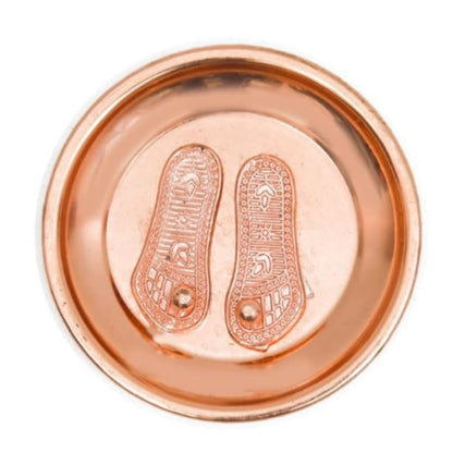 Maa Laxmi Charan Paduka Set with Copper Plate | Feng Shui Copper Maa Laxmi Charan Paduka with Plate
