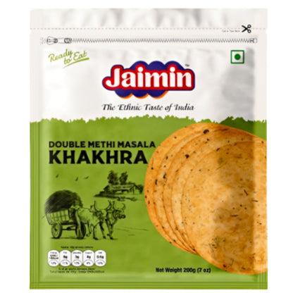 Aperitivos Khakhra de Fenogreco | Khakhra Double Methi Masala (Fenugreek) 200g Jaimin