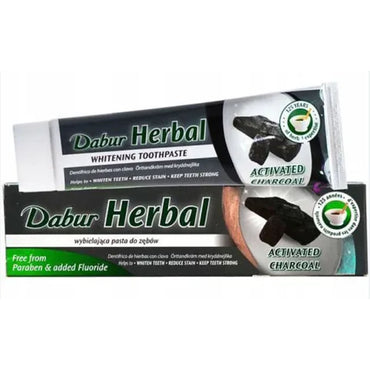 Pasta de Dientes Herbal Blanqueadora de Carbon | Toothpaste Charcoal Herbal 100ml Dabur