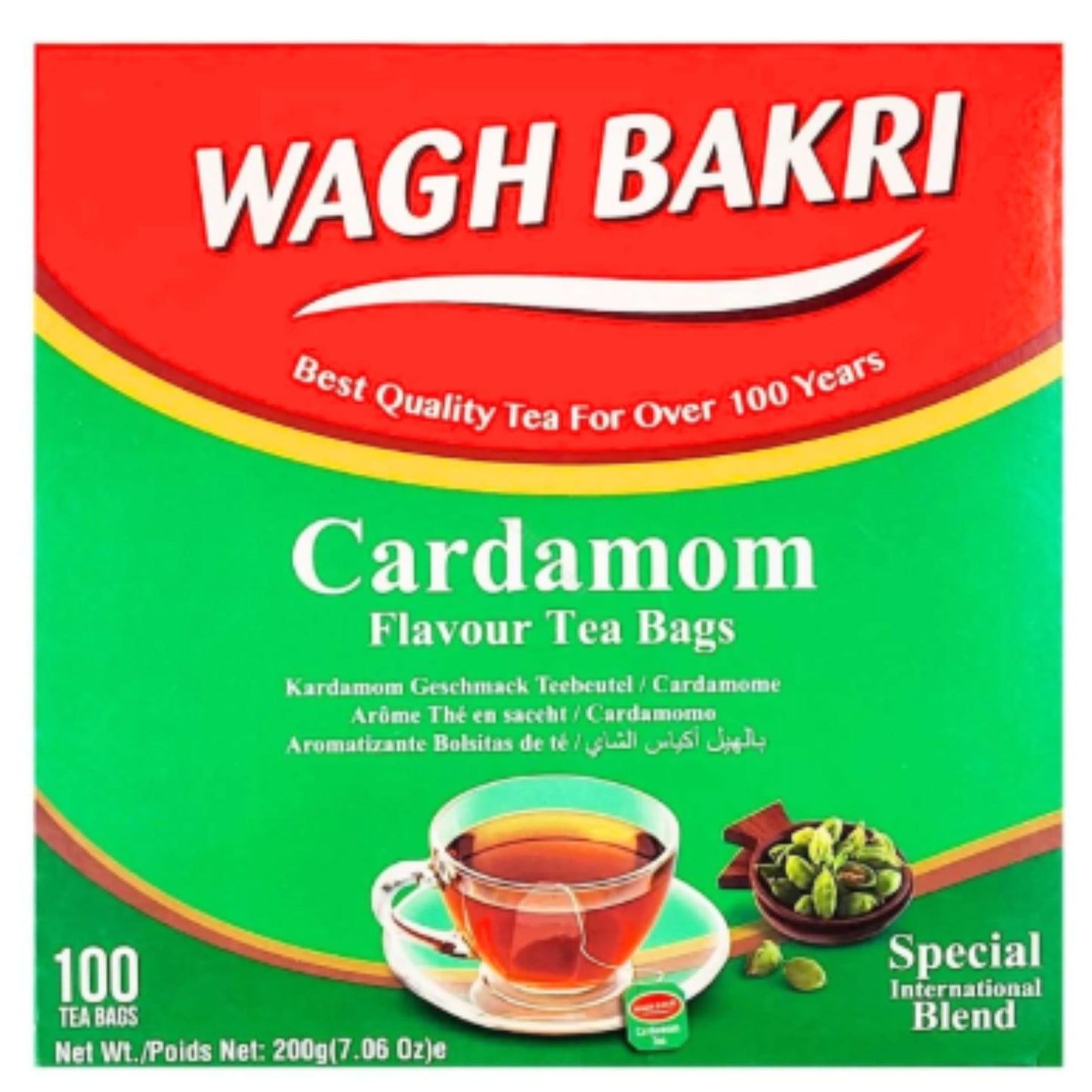 Te con Cardamom en bolsitas Wagh Bakri | Cardamom Tea Bags 100bags*200g Wagh Bakri